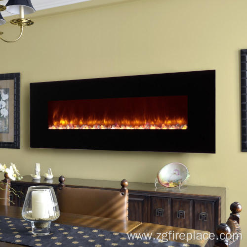 50" Decorative Wall Mounted & Recessed Electric Fireplace
